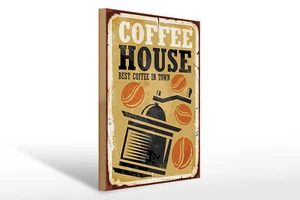 Holzschild Vintage 30x40 cm Kaffee Coffee best in town Deko Schild wooden sign - Bild 1 von 5