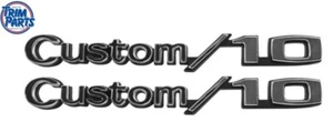 Trim Parts 9625 - 1969-72 C10 Pick-up Front Fender Emblem Custom/10 Pair - NEW - Picture 1 of 1