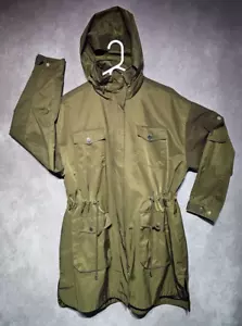 Karl Lagerfeld Jacke Damen Large olivgrün mit silbernen Details versteckte Kapuze - Bild 1 von 15