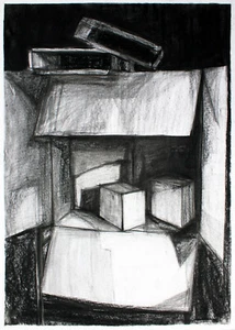 Original Drawing Unique Drawing Still Life with Boxes Pamela Rys - Picture 1 of 4