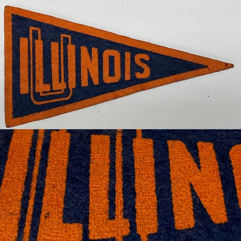 1930’s Illinois Fighting Illini University BF3 Mini Pennant 2.5x4.25 Inches Cover