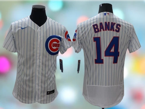 Men's Chicago Cubs -  Ernie Banks #14 Cool Base & Flex Base Stitched Jersey Cover