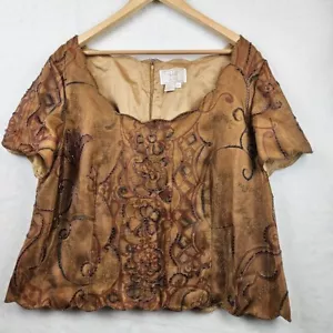 Vie by Victoria Royal Beaded Evening Blouse Size 18 - Picture 1 of 14