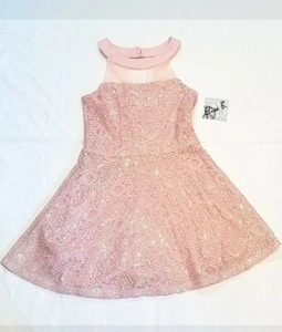 NEW z 16 Jr Prom Pink Sequin Lace Fit'n'Flare Tween Girls Dress Graduation - Picture 1 of 3