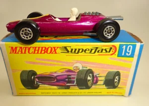 Matchbox Superfast n.19A Lotus Racing Car lilametallic top in scatola "H" - Foto 1 di 12