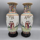 Chinesisches Vasenpaar - handbemalt - Top-Zustand