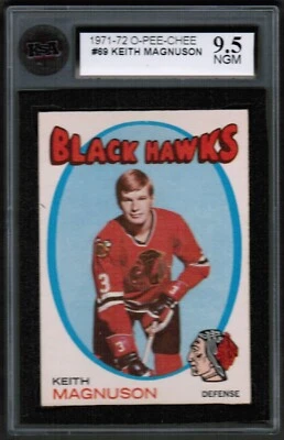 1971 72 OPC O-Pee-Chee #69 Keith Magnuson KSA 9.5 NGM Chicago Blackhawks - Image 1 of 4