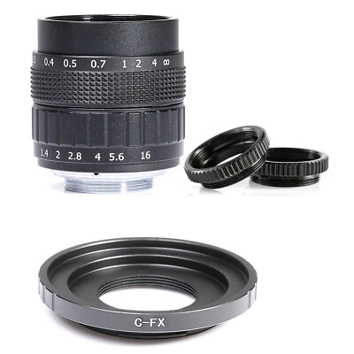 Fujian 50mm f1.4 CCTV C Mount Lens for Fujifilm FX mount Camera XH1 XPro3 XPro1 - Image 1 of 4