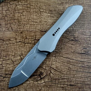 TWOSUN TS567 Outdoor Folding Knife 14C28N Blade TC4 Titanium Handle Gray - Picture 1 of 5