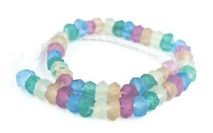 Candy Mix Faceted Recycled Java Sea Glass Beads 11mm Indonesia Multicolor