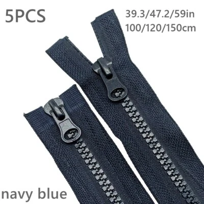 5PCS 5# 100/120/150cm Double-sided Resin Zipper Open-end for Sewing Supplies - Image 1 of 4