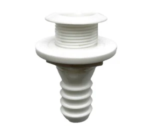 Unterputzflansch Kunststoff Durchgangsrumpf Skin Fitting mit / Schlauch Endstück 1" 25mm für Boot - Bild 1 von 1