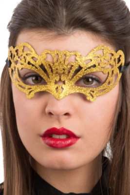 Ladies Mens Masquerade Mask Glitter Filigree Petite Classic - Image 1 of 4