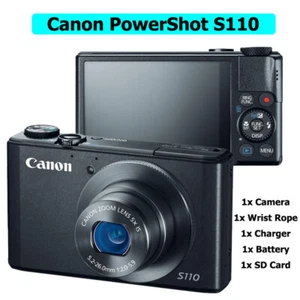 Canon PowerShot S110 12.1Mp Compact digital Camera 5X Zoom f/2.0 BLACK - Picture 1 of 11