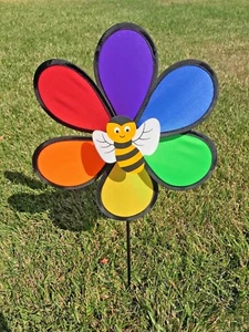 2 x PIEZAS 11" Neón Fusión Flor Spinner - Colorido Molinete de viento #111 - Imagen 1 de 3