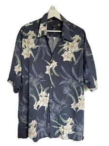 Van Heusen Men's 100% Rayon Floral Print  Button Down Short Sleeve Shirt X L - Picture 1 of 8