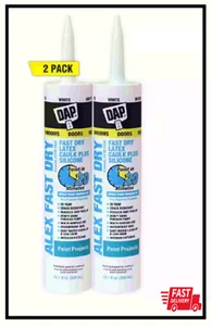 Alex Fast Dry 10.1 Oz. - White Acrylic Latex plus Silicone Caulk Sealer - 2-Pack - Picture 1 of 4