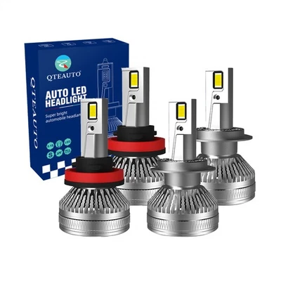 4PC H8/H9/H11 H7 LED Daytime Running Low Beam 140W 6000K For 2008-2013 BMW 128I - Image 1 of 4