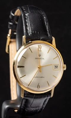 Reloj Invicta Automático Suizo Chapado en Oro Delgado Para Hombre De Colección -- Funciona Foto 1 de 4