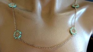 Costume Jewelry Necklace Long Turquoise Style Beads - Picture 1 of 5