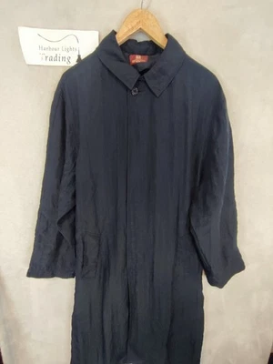 Nordstrom Jacket Over Coat Mac Mens S/M Small/Medium Navy Blue Long - Image 1 of 4