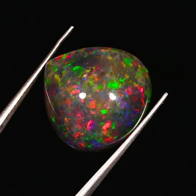 Натуральный черный опал в форме сердца кабошон драгоценный камень россыпью для изготовления ювелирных изделий - Изображение 1 из 4