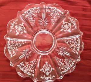Fostoria Navarre Clear 13" Torte Plate Platter (Baroque Shape) - Picture 1 of 7