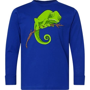 Inktastic Cute Chameleon Youth Long Sleeve T-Shirt Pets Reptiles Lizard Feet Pet - Picture 1 of 1
