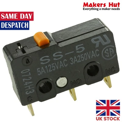 Omron Electronic Components SS-5 Switch, Snap Action 5A125VAC 3A250VAC
