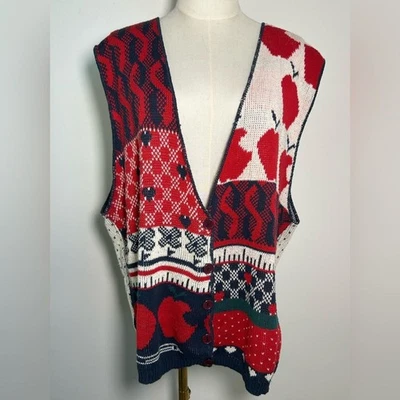 Chaleco Suéter Tejido Manzana De Colección Años 80 CABIN CREEK Gran Tamaño TALLA 3X Foto 1 de 4