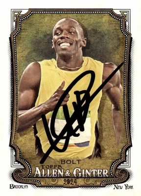 Подписанная коллекционная карточка Усэйна Болта 2024 Topps Allen & Ginter No208 с сертификатом подлинности фото 11 - Изображение 1 из 4