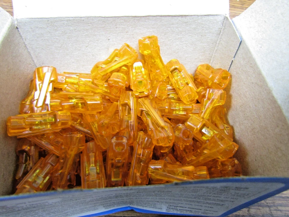 ✌️100) NEW IDEAL SPLICELINE 30-1042 IN-LINE WIRE CONN 30-1041 ORANGE BOX OF 100 - Image 1 of 3