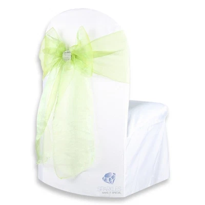 200 piezas Funda de silla de organza Marco de arco 108"x8" - Verde manzana - con cubiertas de arco OK Foto 1 de 4