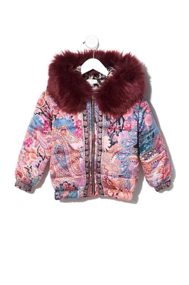 CAMILLA Kids Girls Reversible Puffer Size 6 With Removable Fur Trim Mayfair Mary - Image 1 of 4