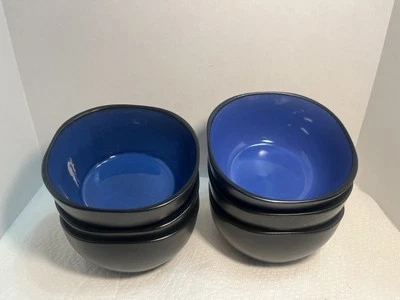 6 cuencos cuadrados de sopa de cereal Soho Lounge azul negro 6 pulgadas Gibson Elite 1527 Foto 1 de 4