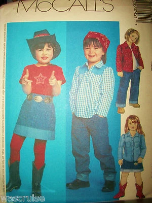 Children McCall 3742 Sewing Pattern UNCUT Girl Cowgirl Wardrobe Size 2-3-4 OOP - Image 1 of 2