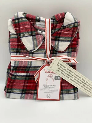 Camisón rojo Pottery Barn Kids Morgan franela a cuadros vacaciones Navidad 8 #9505Y Foto 1 de 4