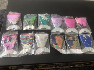 Mermaid Tail Sequin Crossbody Purse, Wallet Lot Of 12 Zip Closure New - Picture 1 of 9