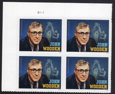 Scott #5833 John Wooden UCLA Plate Block of 4 Forever Stamps - MNH UV - Image 1 of 3