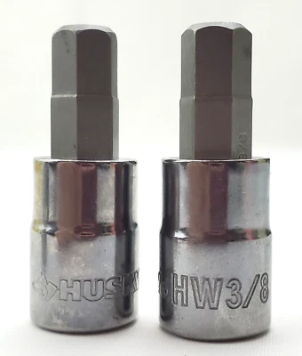 Lot of 2 Husky 3/8" Hex Bit Sockets 3/8" Drive SAE HW3/8 - Image 1 of 4