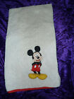 Disney Baby Blanket Mickey Mouse White Cream Ivory Red Trim Plush Polyester