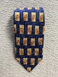Robert Talbott Studio Blue Silk Geo Neck Tie Classic  - Picture 1 of 8