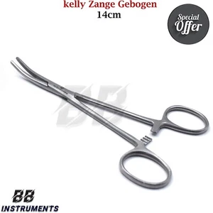 Kelly Gebogen Arterienklemme Gefäßklemme 14cm Zahnchirurgie Atraumatische Zange - Bild 1 von 4
