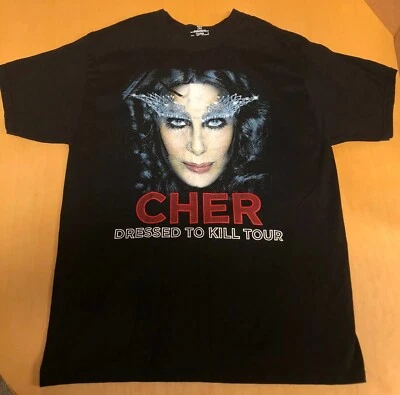 CHER Dressed to Kill Tour 2014 Size L Black Short Sleeve Graphic T-Shirt - Image 1 of 4