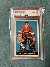 1960/61 PARKHURST NHL HOCKEY CARD #31 TERRY SAWCHUK PSA 8 NM/MINT Red Wings Hof