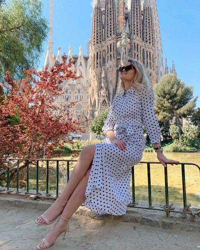 OFF WHITE ABITO A POIS LUNGO ZARA BIANCO SPORCO NUOVO CON ETICHETTE TAGLIA S