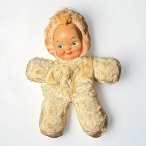 VTG Gund Swedlin Doll Sani-Foam Rubber Face Eyes Plush 1950s Baby Label #607.240 - Picture 1 of 12