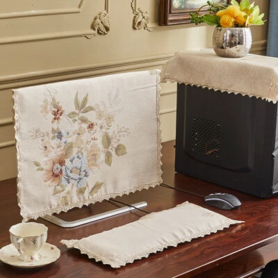 3pcs/set Computer Protective Cover Keyboard Monitor Dustproof Cover Embroidery - Image 1 of 4