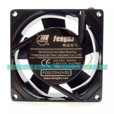 Fengda FD9225A2HSL 220-240V 0.08-0.07A 92*92*25MM AC Cooling Fan - Image 1 of 4