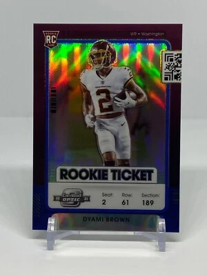 2021 OPTIC CONTENDERS DYAMI BROWN ROOKIE TICKET BLUE HOLO /99 - Image 1 of 3